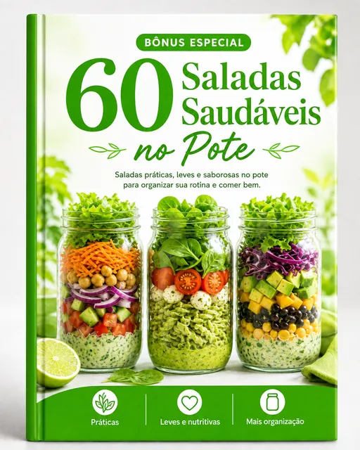 Capa do bônus 60 Saladas Saudáveis e no Pote